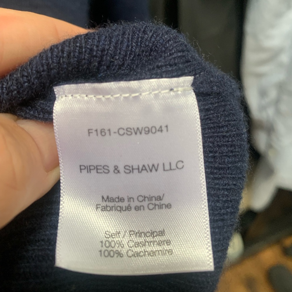 Veronica Beard 100% Cashmere Navy Cowl turtleneck sweater size M - Picture 6 of 9
